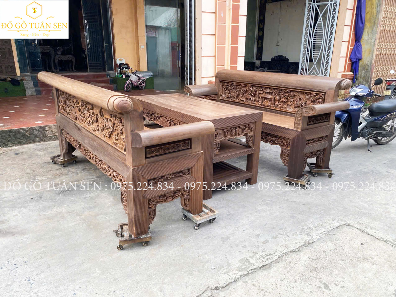 Hình ảnh bộ trường kỷ Khổng Lồ gỗ gụ No1
